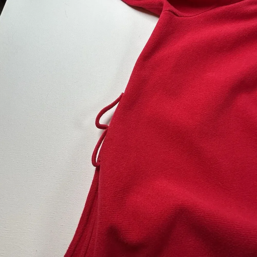 Vintage 70-80s Carriage Court Sears Zip Housecoat Robe Med Red ILGWU Union Made